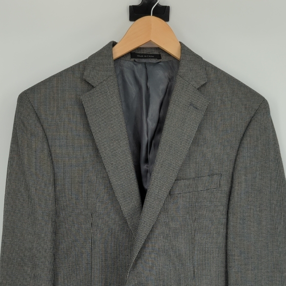 19925 Men's Lauren Ralph Lauren Houndstooth Blazer Gray size 42L preppy Business - Picture 3 of 10